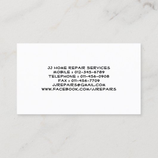 Wood Fence Maroon Visitekaartje (Achterkant)