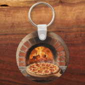 Wood-Fired Pepperoni Pizza Rustic Italian Sleutelhanger (Voorkant)