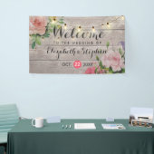 Wood Floral String Lights Wedding Welcome Banner (Beurs)