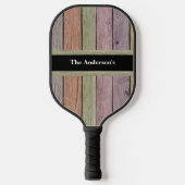 Wood Grain Customizable Family Name  Pickleball Paddle (Voorkant)