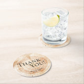 Wood Grain Dank u rustieke bruiloft gunst Ronde Kartonnen Onderzetter (Insitu)