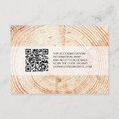 Wood Grain Details Rustieke Bruiloft QR code Sjabl Informatiekaartje (Achterkant)