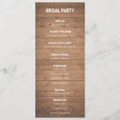 Wood Grain et lampes à cordes Programme de mariage (Dos)