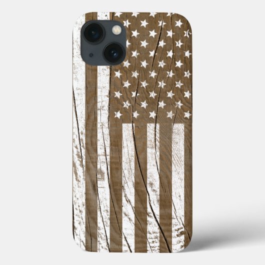 Wood Grain Grunge Amerikaanse vlag Case-Mate iPhone Case (Achterkant)