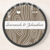 Wood Grain Tree Save the Date Onderzetter (Voorkant)