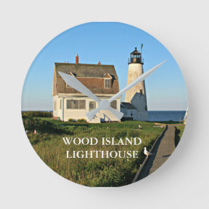 Wood Island Lighthouse Maine Wall Clock Ronde Klok