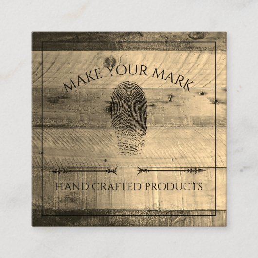 Wood Kraft Vierkante Visitekaartje (Voorkant)