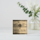 Wood Kraft Vierkante Visitekaartje (Staand voorkant)