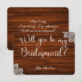 Wood & Lace Serez-vous ma carte de demoiselle d'ho (Devant / Derrière)