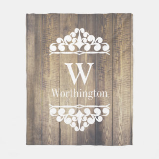 Wood Land Wood White Scrolls gepersonaliseerd Fleece Deken
