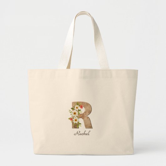 Wood letter R flower monogram retirement Tote Bag (Devant)