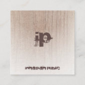 Wood Look Distressed Text Monogram Classy Sjabloon Vierkante Visitekaartje (Voorkant)