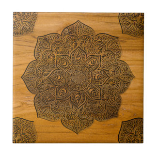 Wood mandala tegeltje