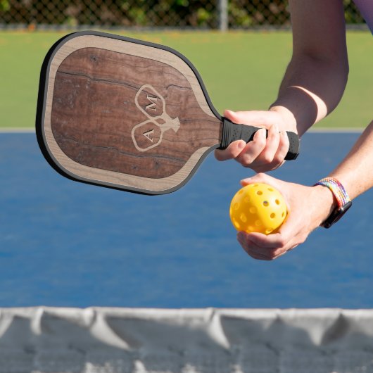 Wood Marquetry and Engraving Imitation - Custom Pickleball Paddle (Insitu)