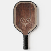Wood Marquetry and Engraving Imitation - Custom Pickleball Paddle (Voorkant)