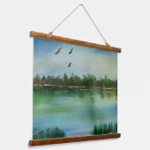 Wood met bovenzijde wandtapijt hangend wandkleed (Gebogen)