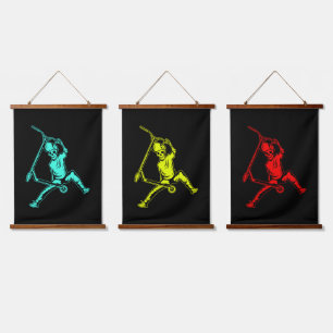 Wood met bovenzijde wandtapijt hangend wandkleed