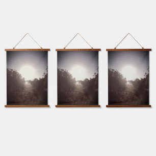 Wood met bovenzijde wandtapijt hangend wandkleed