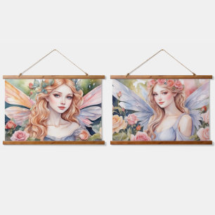 Wood met bovenzijde wandtapijt hangend wandkleed