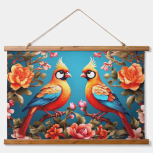 Wood met bovenzijde wandtapijt hangend wandkleed