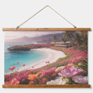 Wood met bovenzijde wandtapijt hangend wandkleed