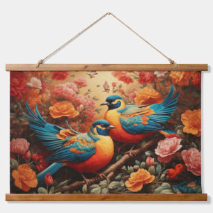 Wood met bovenzijde wandtapijt hangend wandkleed
