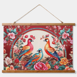 Wood met bovenzijde wandtapijt hangend wandkleed