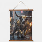 Wood met bovenzijde wandtapijt hangend wandkleed (Voorkant)