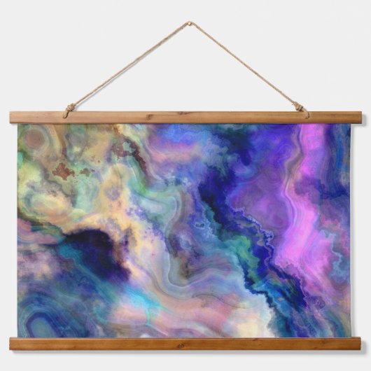 Wood met bovenzijde wandtapijt hangend wandkleed (Voorkant)