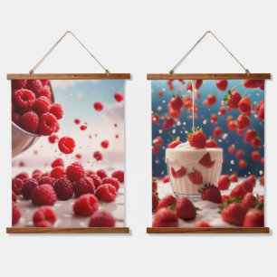 Wood met bovenzijde wandtapijt hangend wandkleed