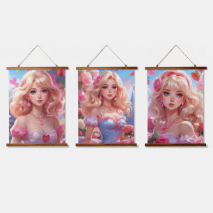 Wood met bovenzijde wandtapijt hangend wandkleed