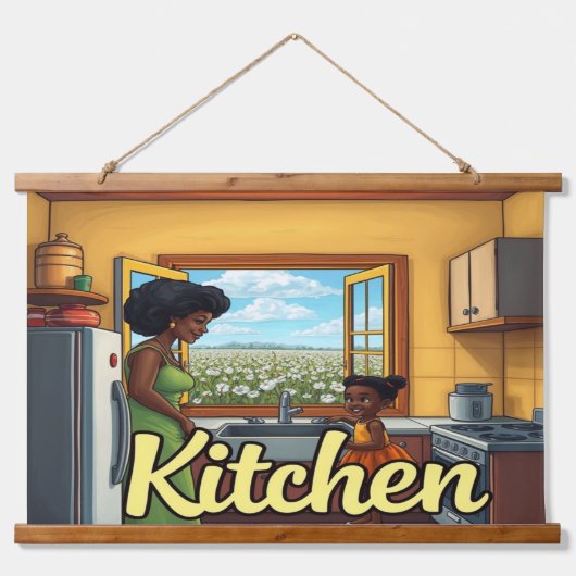 Wood met bovenzijde wandtapijt hangend wandkleed (Voorkant)