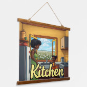 Wood met bovenzijde wandtapijt hangend wandkleed (Gebogen)