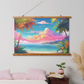 Wood met bovenzijde wandtapijt hangend wandkleed (Slaapkamer)