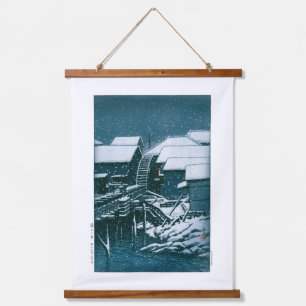 Wood met bovenzijde wandtapijt hangend wandkleed