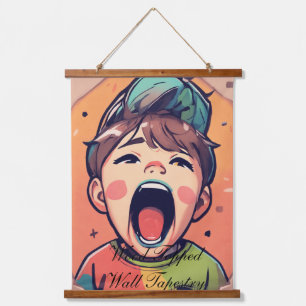 Wood met bovenzijde wandtapijt hangend wandkleed