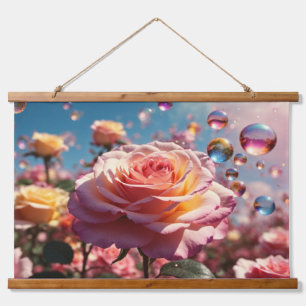 Wood met bovenzijde wandtapijt hangend wandkleed