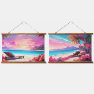 Wood met bovenzijde wandtapijt hangend wandkleed