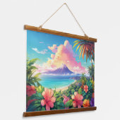 Wood met bovenzijde wandtapijt hangend wandkleed (Gebogen)