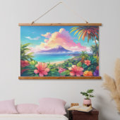 Wood met bovenzijde wandtapijt hangend wandkleed (Slaapkamer)