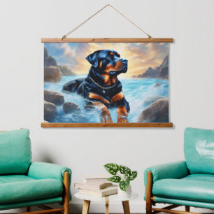 Wood met bovenzijde wandtapijt hangend wandkleed