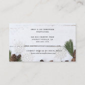 Wood met witte druk Rustige kerst Visitekaartje (Achterkant)