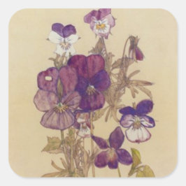 Wood Pansy van Charles Mackintosh Vierkante Sticker