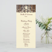 Wood Planks Shabby Lace Wedding Program Programma (Staand voorkant)