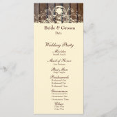 Wood Planks Shabby Lace Wedding Program Programma (Voorkant)
