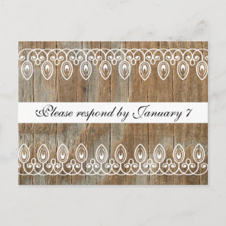 Wood Rings RSVP-Briefkaart Uitnodiging Briefkaart