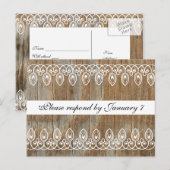 Wood Rings RSVP-Briefkaart Uitnodiging Briefkaart (Voorkant / Achterkant)