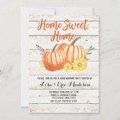 Wood Rustic Herfst Pumpkin Housewarming Kaart (Voorkant)