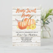 Wood Rustic Herfst Pumpkin Housewarming Kaart (Staand voorkant)