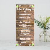 Wood Rustic Lace Wedding Programme (Debout devant)